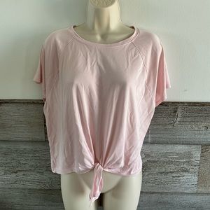Joy Lab pink front-knot short sleeve tee size XL